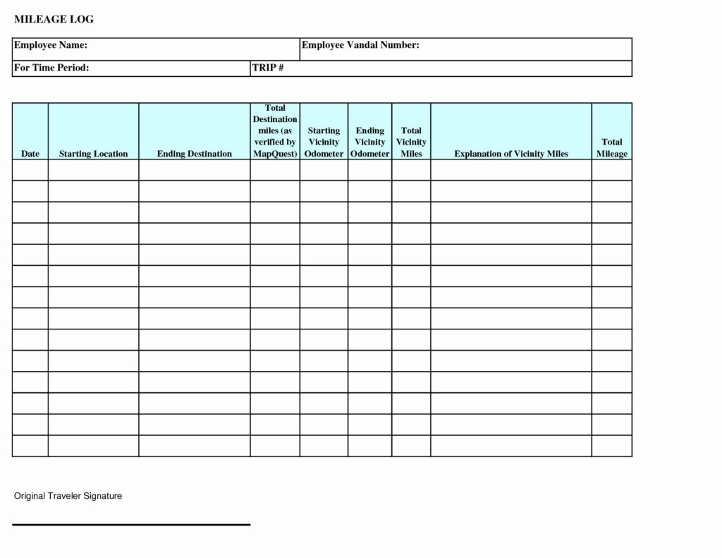 Printable Trip Sheets - Printable JD