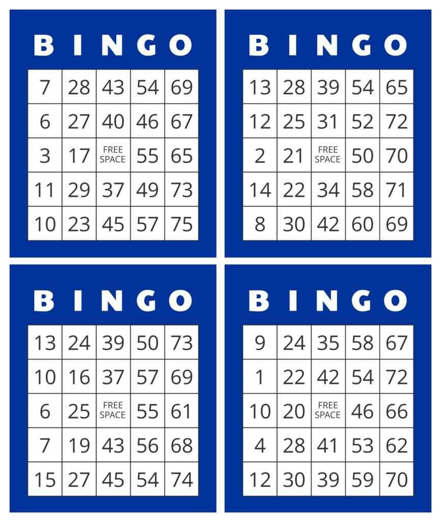 Printable Bingo Numbers 1-75 - Printable JD