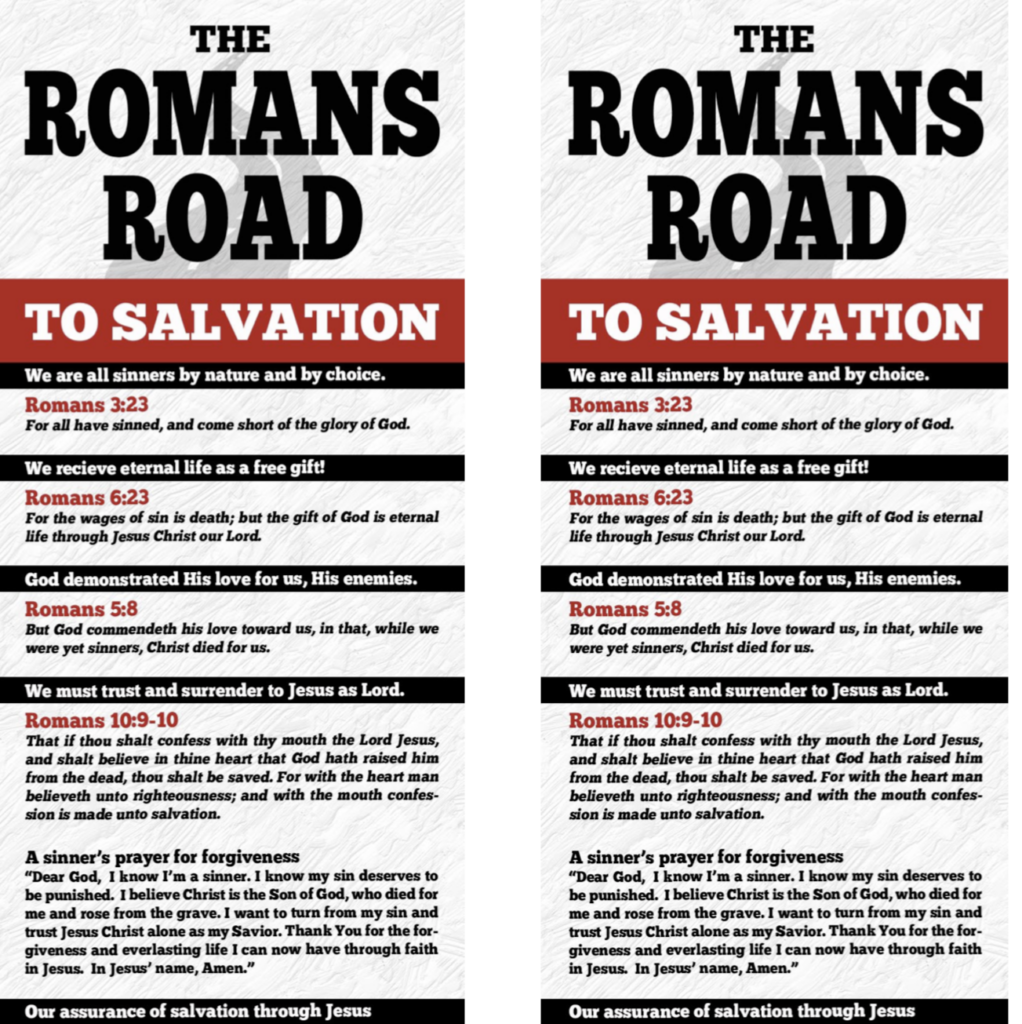 Printable Romans Road Tract Printable JD