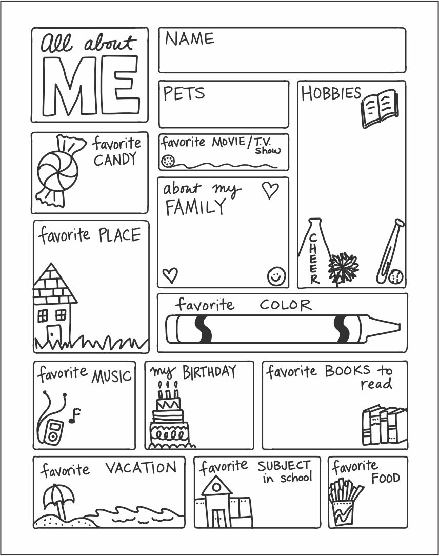 Printable All About Me Worksheets Template_62145