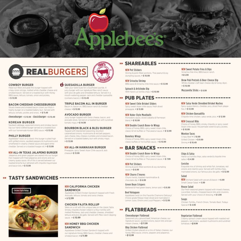 Printable Applebee s Menu with Price Printable JD Printable Applebee s Menu with Price Printable JD