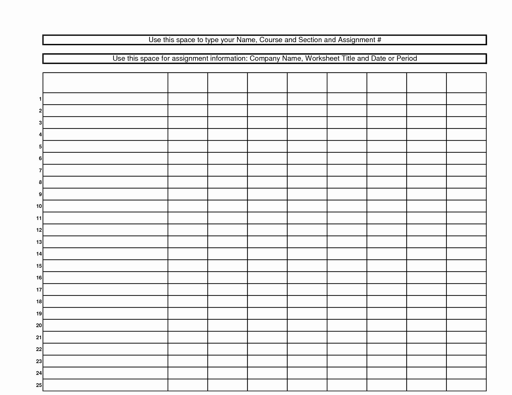 Printable Blank Chart with Lines Example_23614