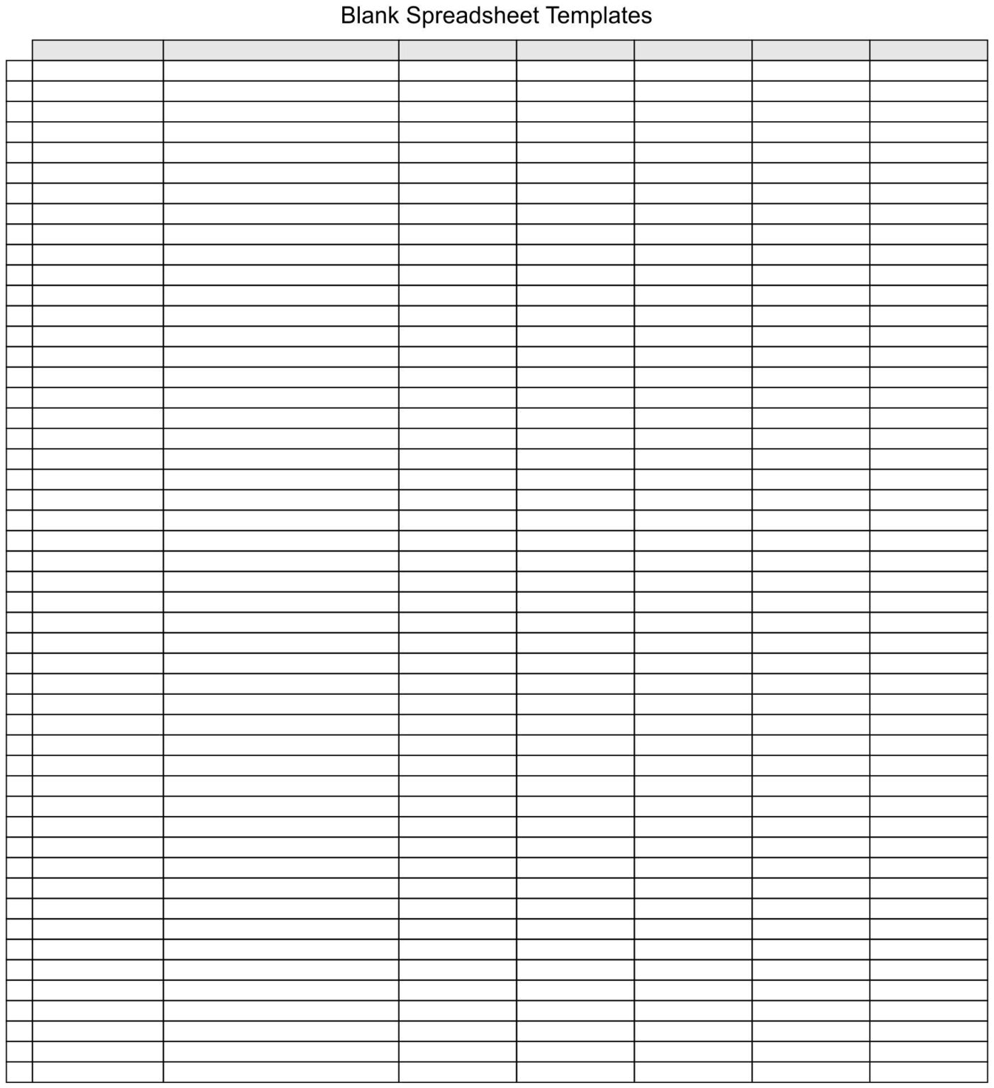 Printable Spreadsheets Templates - Printable JD