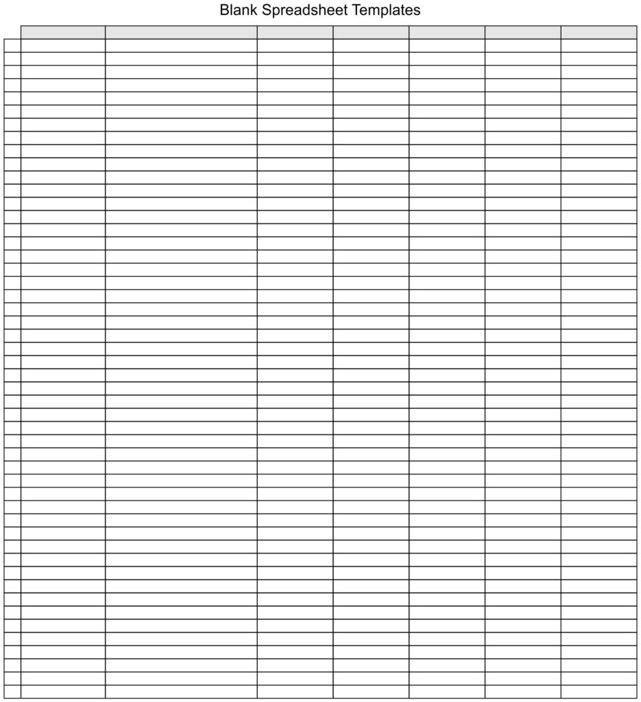 Printable Spreadsheets Templates - Printable JD