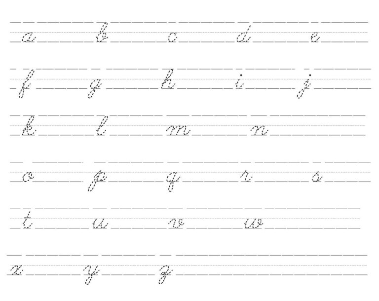 Printable Cursive Lower Case Letters - Printable JD