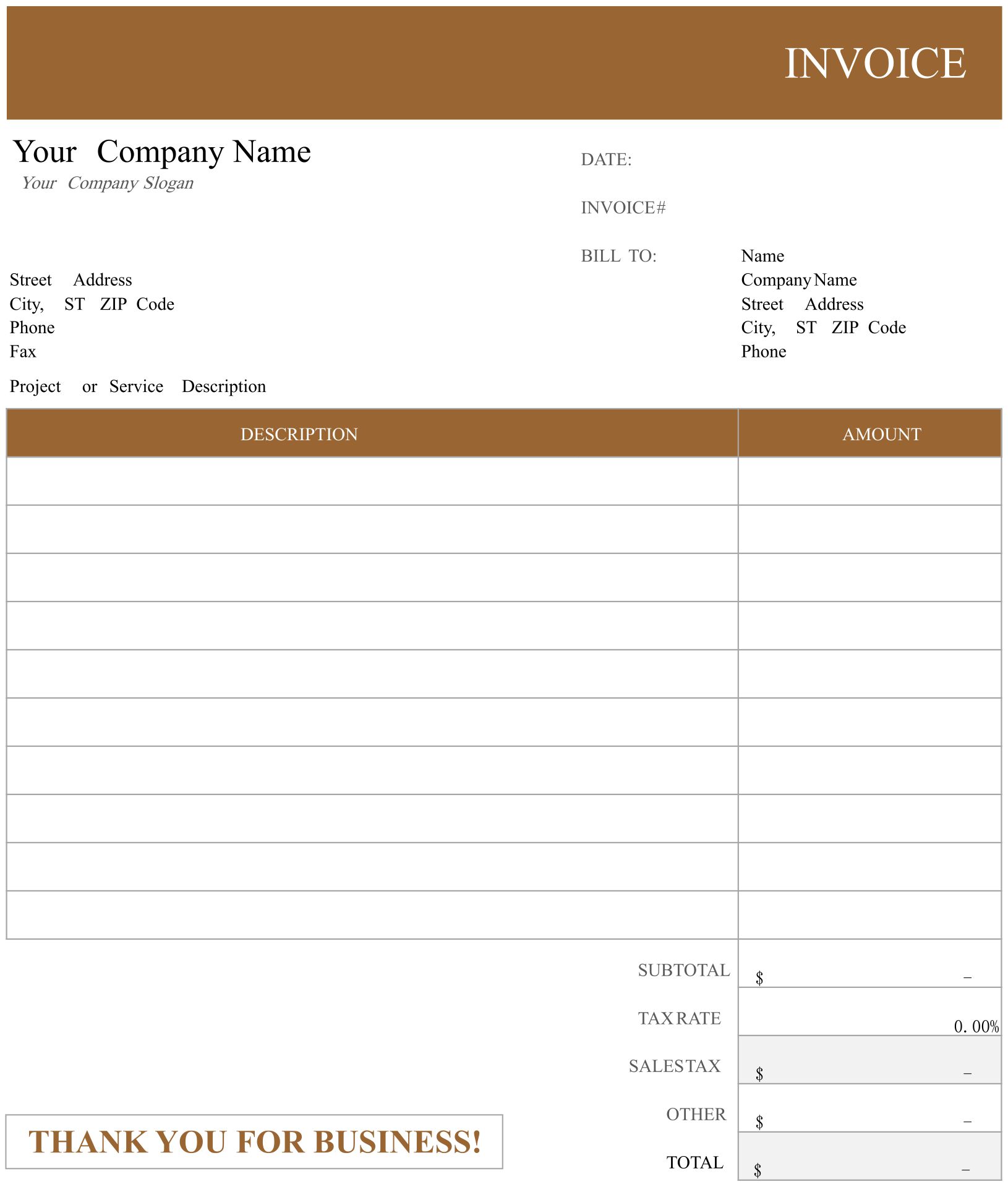 Printable Estimate Templates Blank Downloadable Example_18354