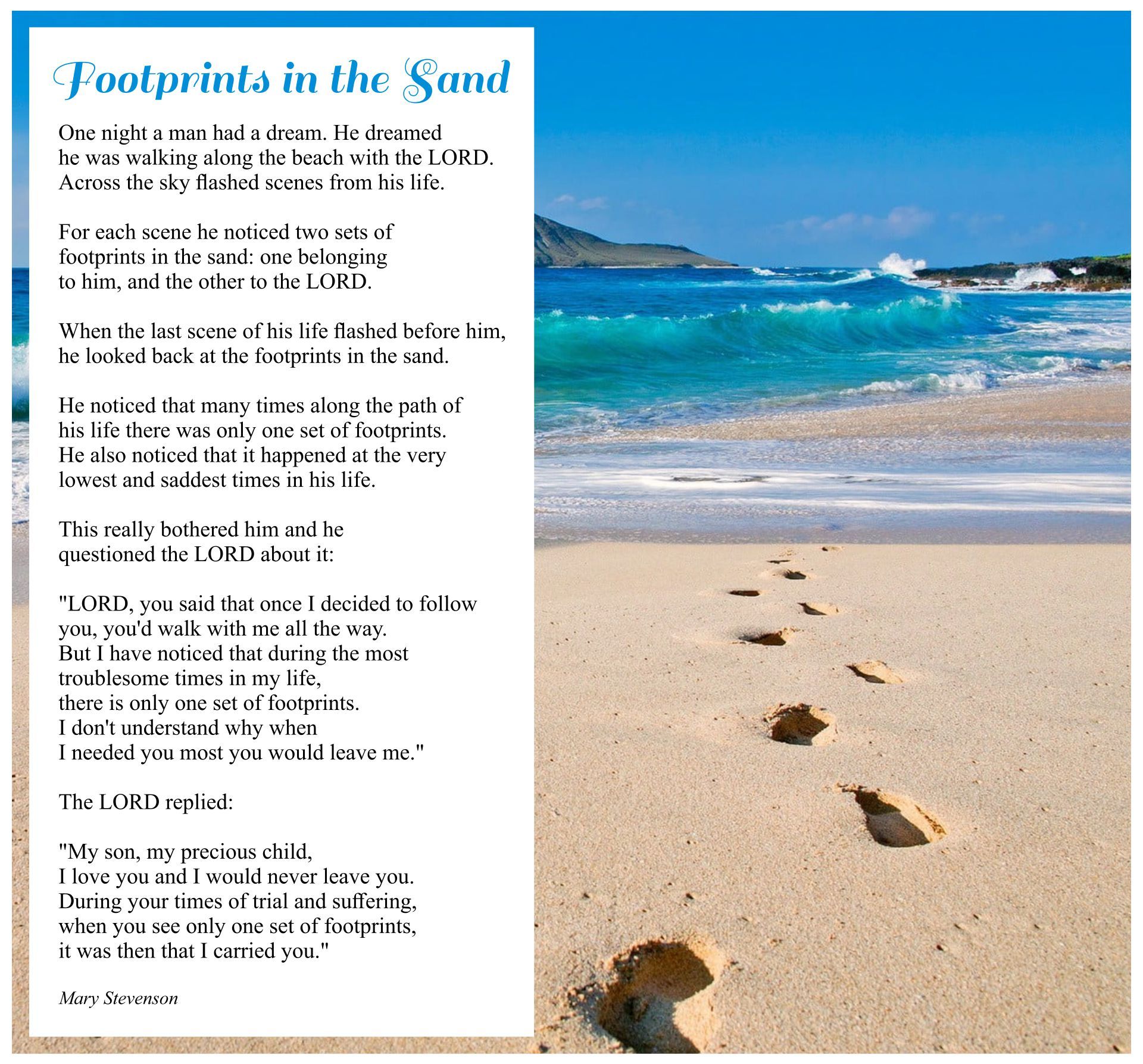 Printable Footprints in The Sand Printable JD