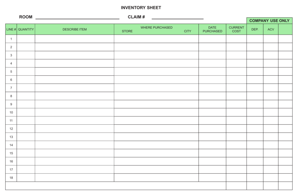 Printable Inventory Log Sheet - Printable JD