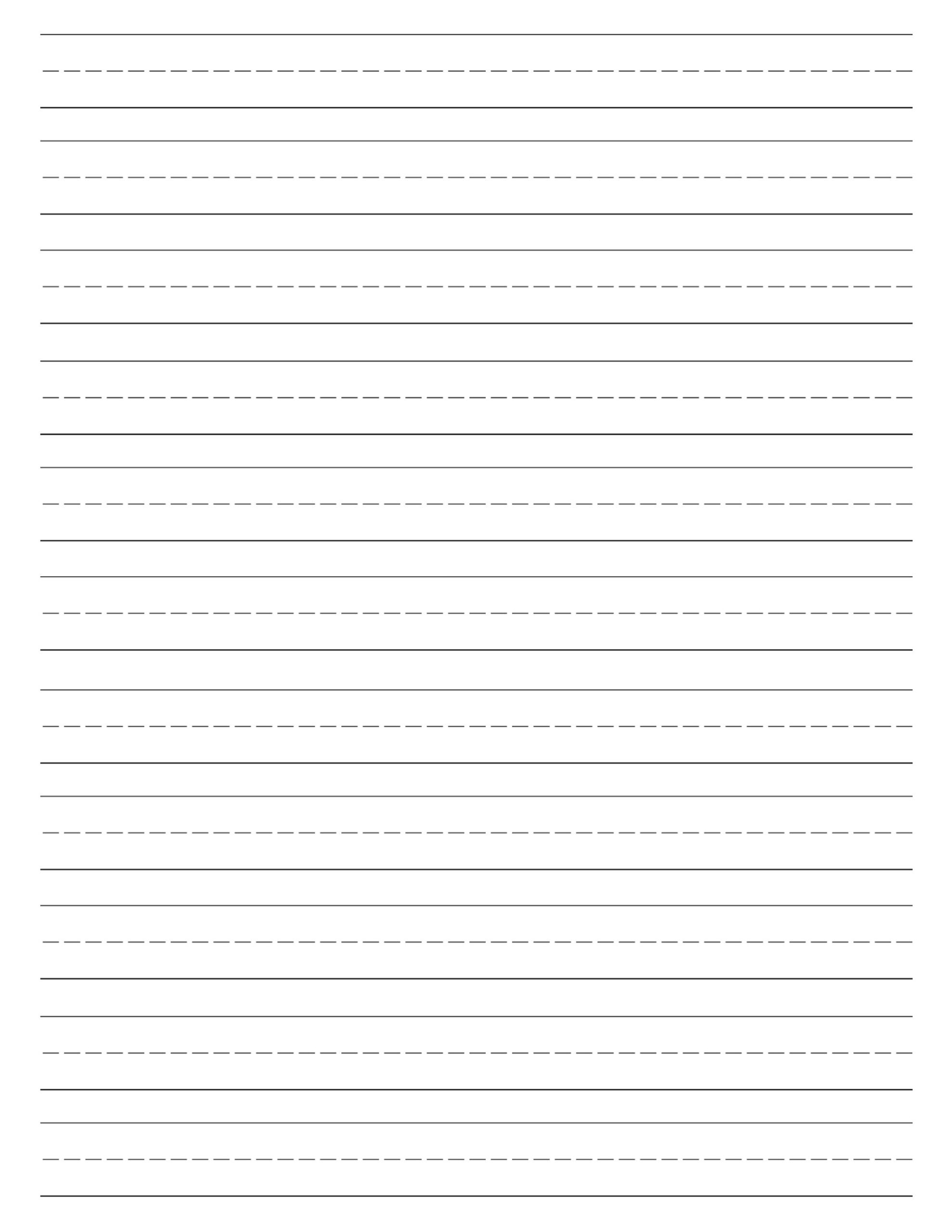 Kindergarden Lined Writing Paper Template_12876