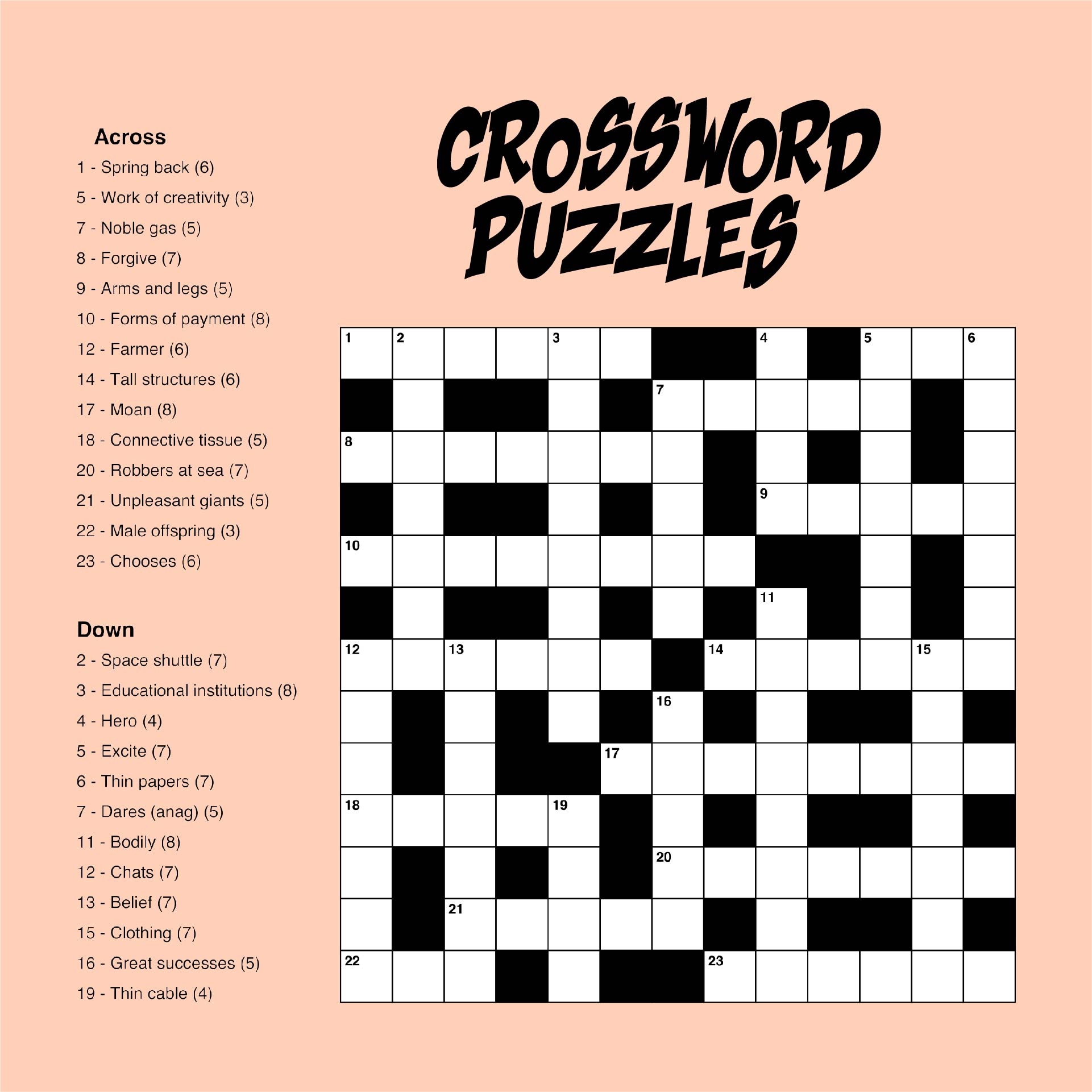 Printable Large Print Easy Crossword Puzzles_26981