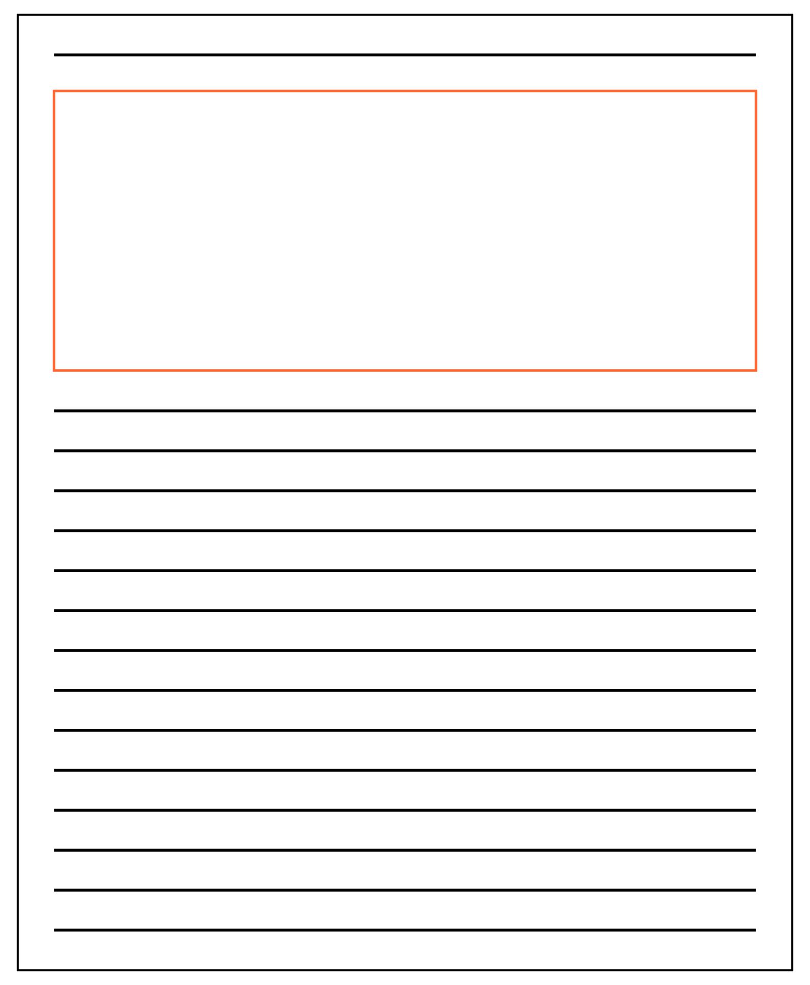 Printable Lined Writing Paper Template With Box_86514