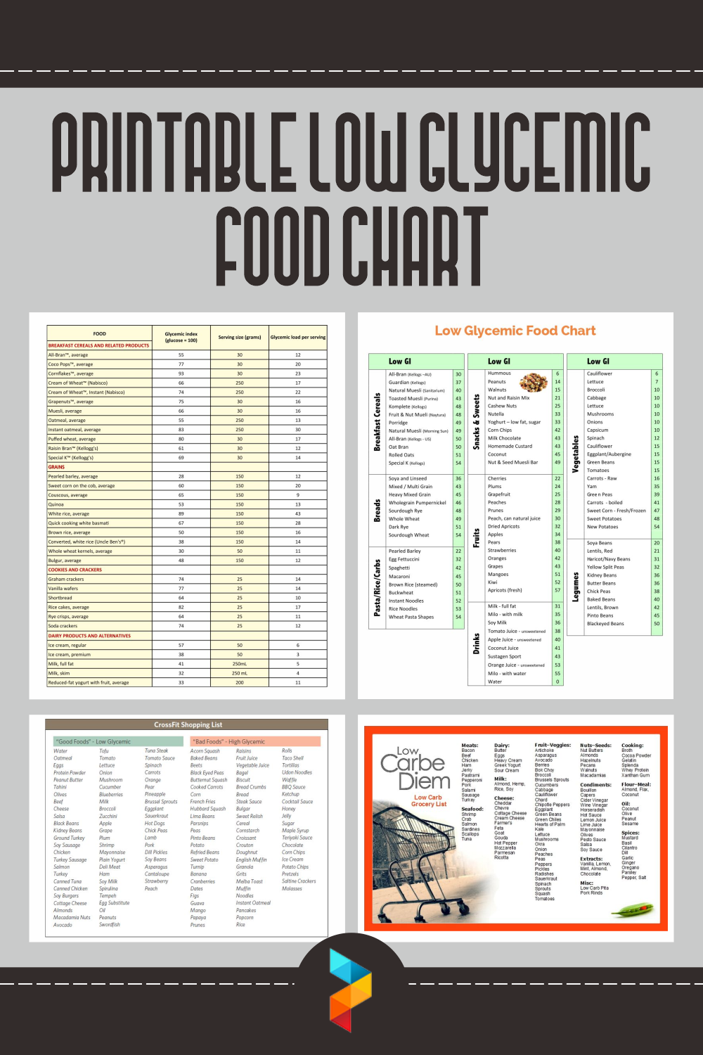 Printable Low Glycemic Food Chart Design_26890