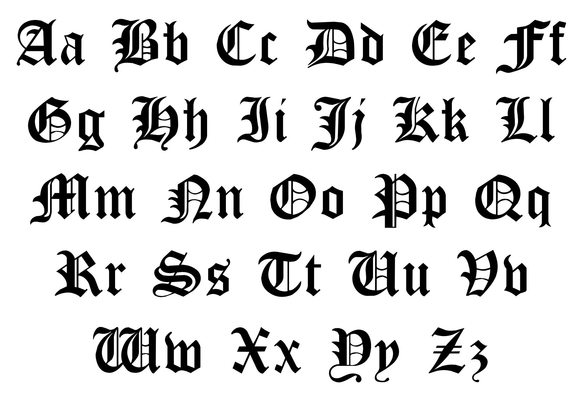 Printable Old English Alphabet A-Z_63817