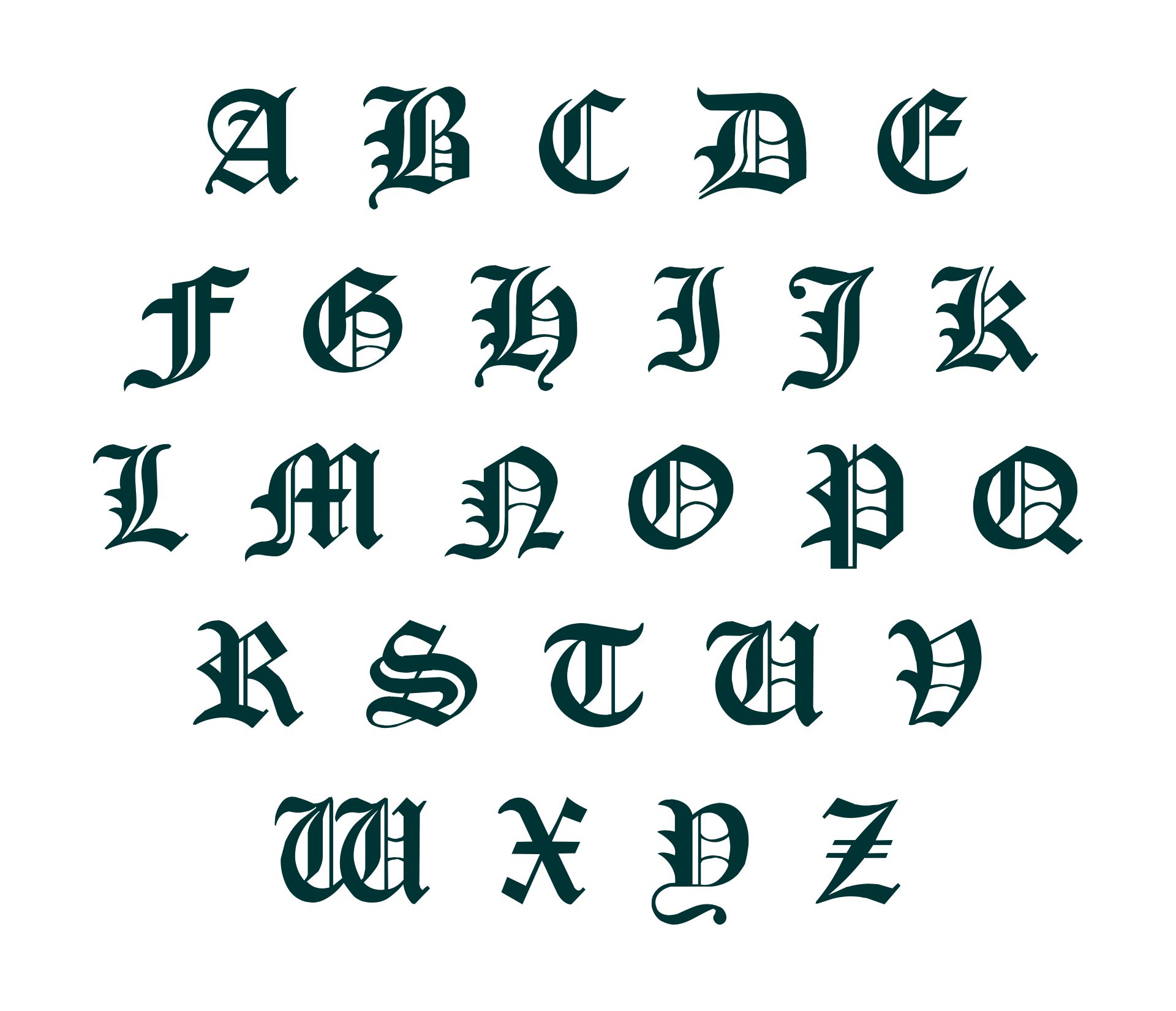Printable Old English Alphabet A-Z_64398