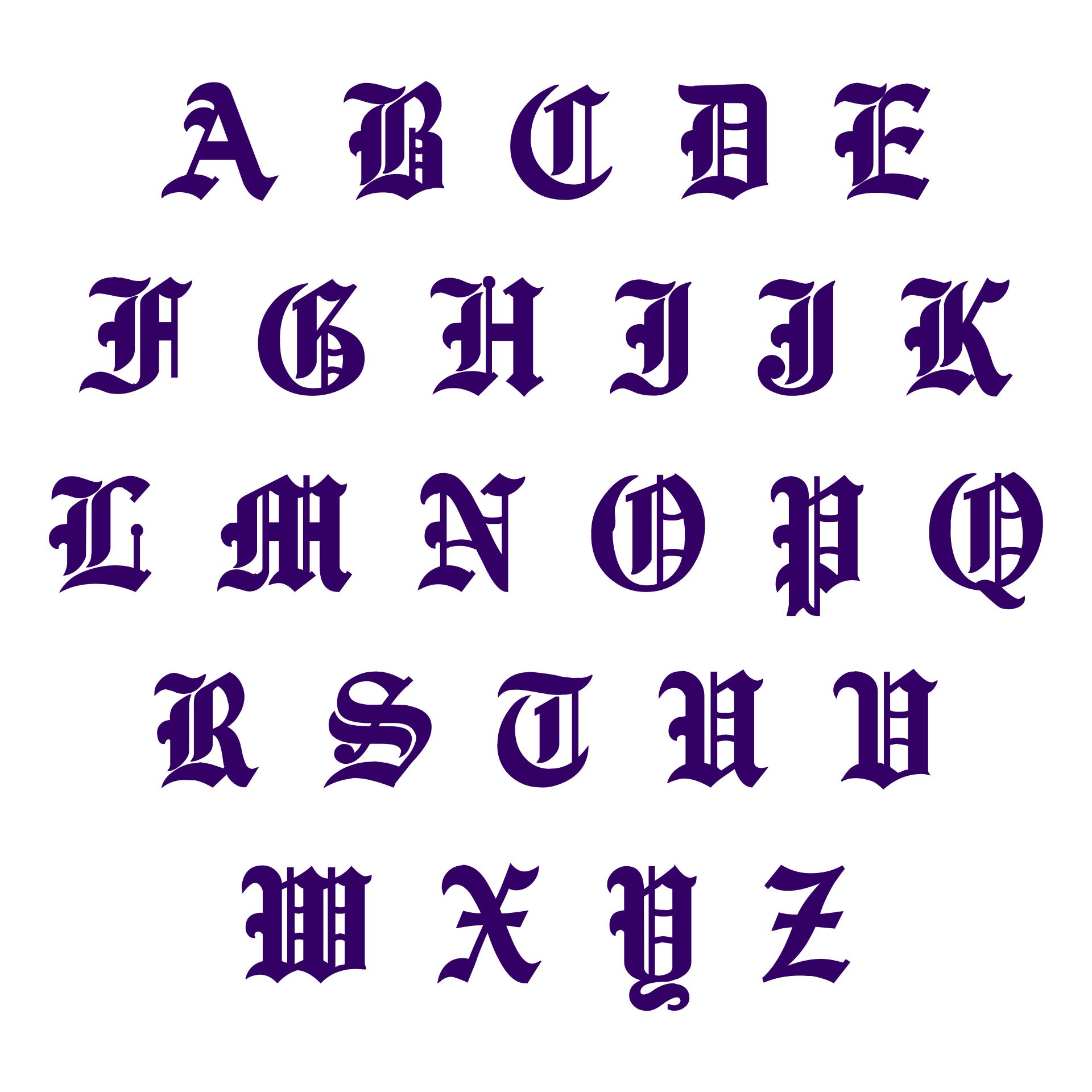 Printable Old English Letters Alphabet A-Z_83718