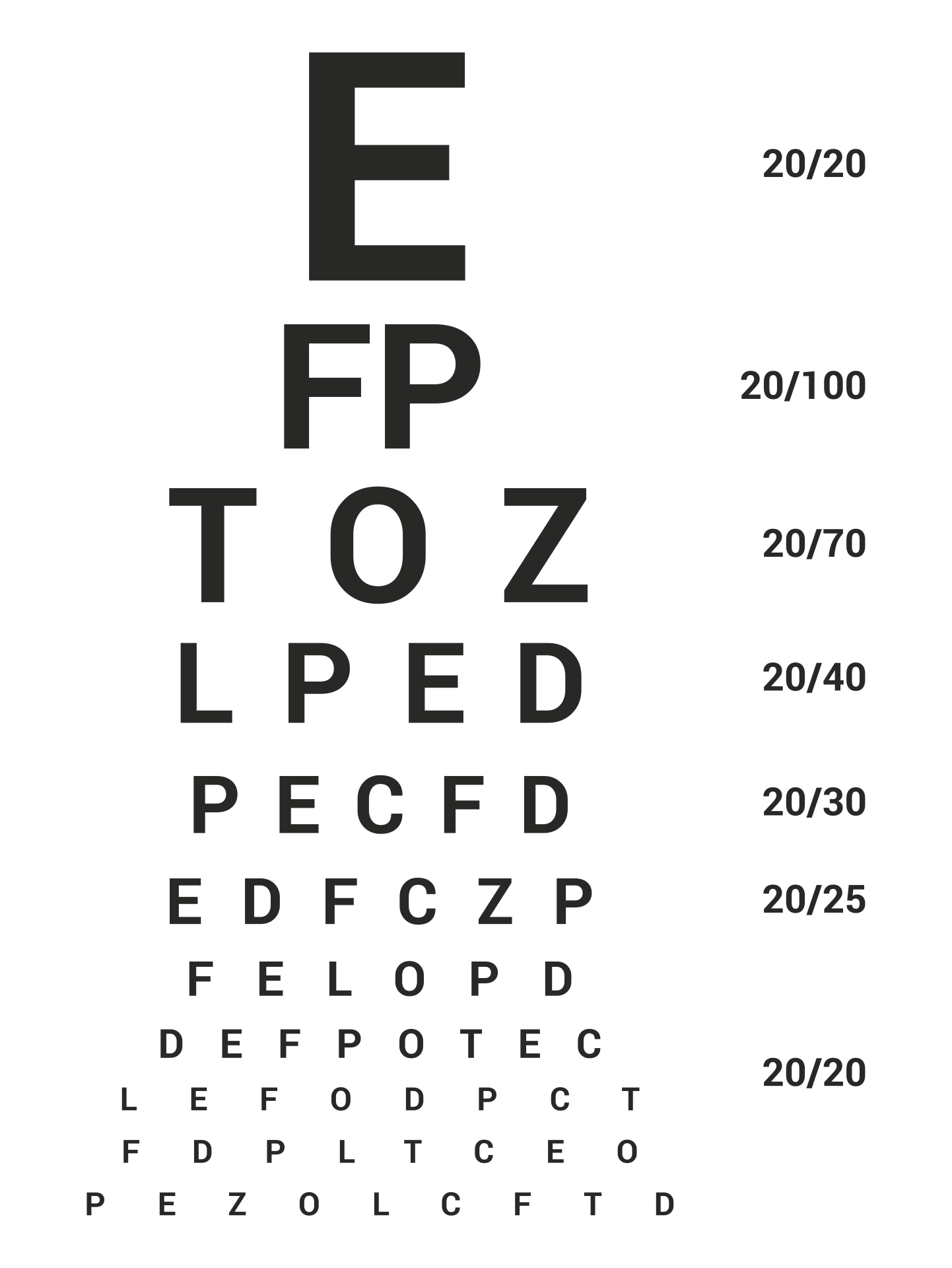 Preschool Eye Chart Printable