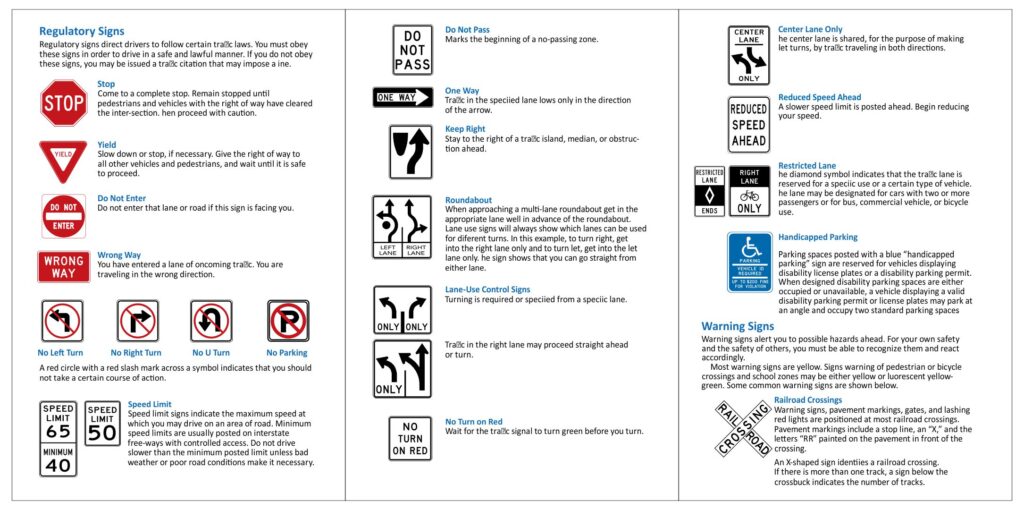 Printable Road Sign Practice Test - Printable JD