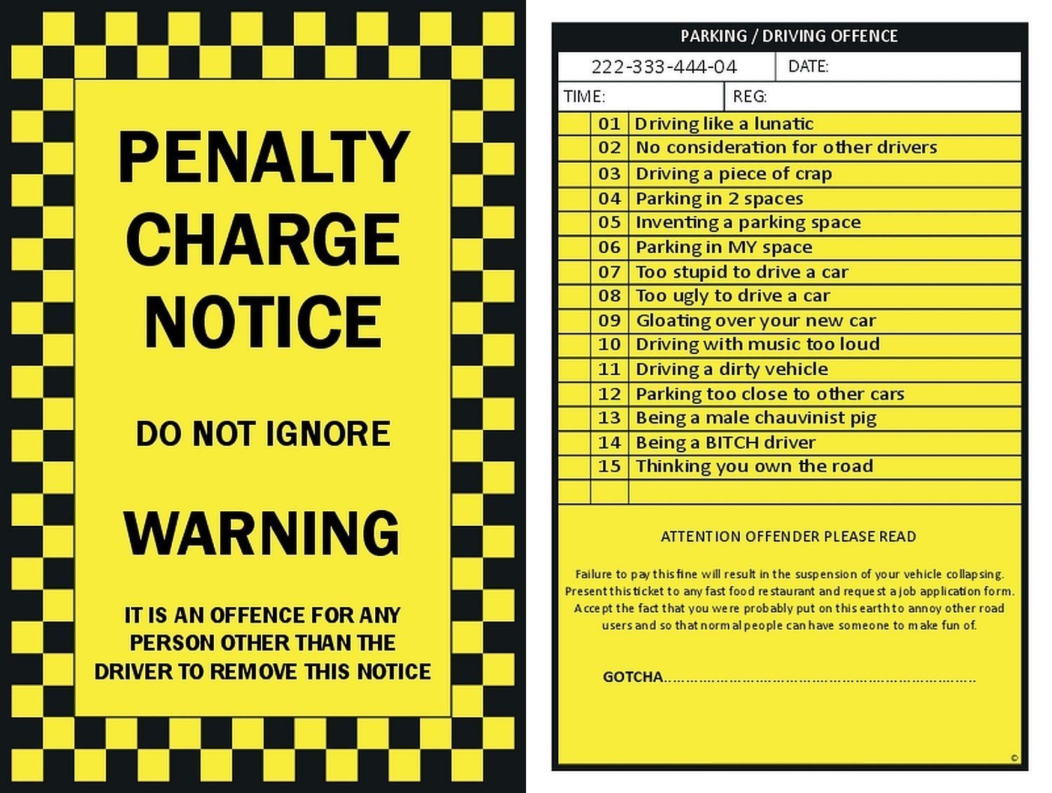 Printable Violation Tickets Template_29860