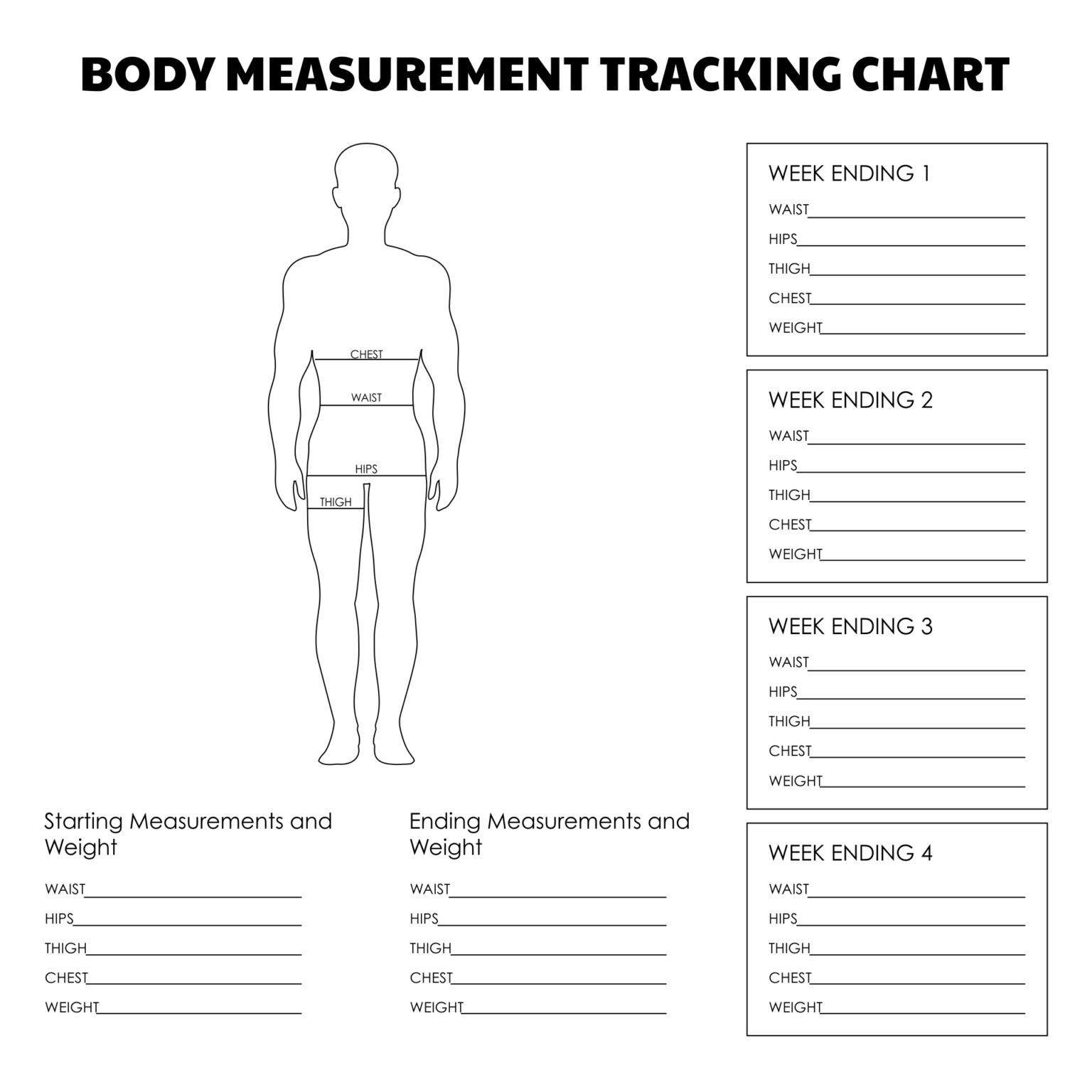 Printable Weight Loss Measurement Chart - Printable JD