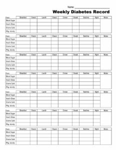 Printable Diabetic Food Log Sheets - Printable JD