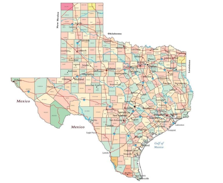 Printable Texas Map Outline - Printable JD