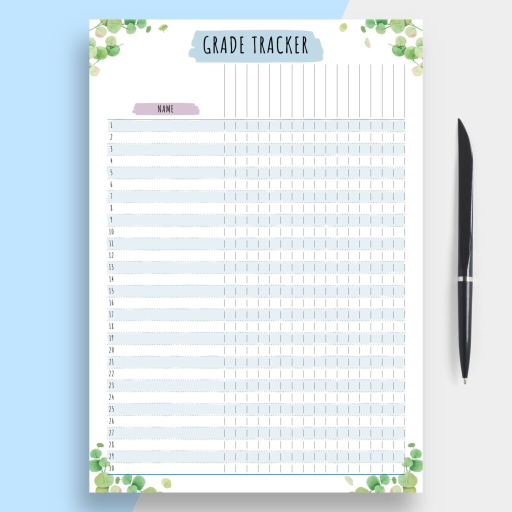 Printable Grade Sheets For Teachers - Printable JD