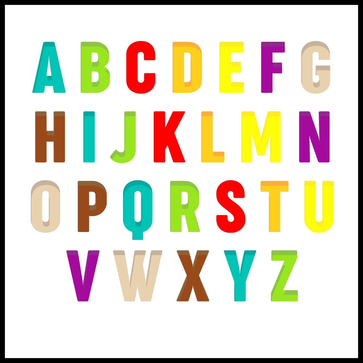 Printable Large Colored Letters Printable JD