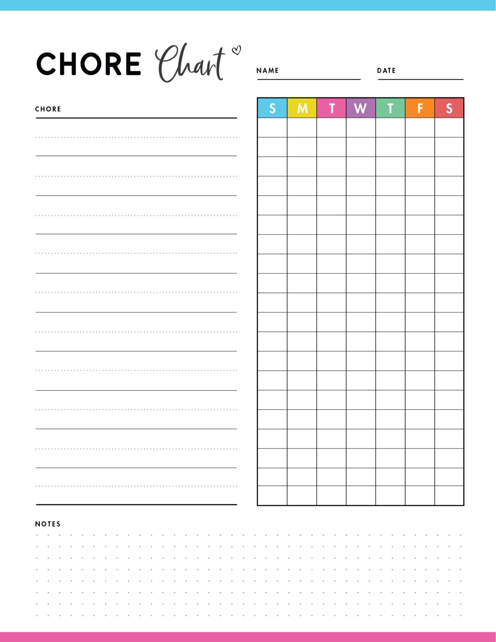 Printable Monthly Chore Chart Templates - Printable JD