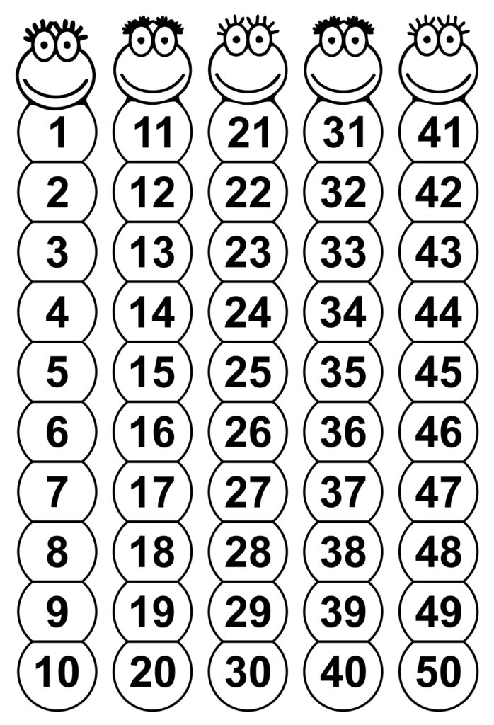 Printable Number Grid 1 50 - Printable JD