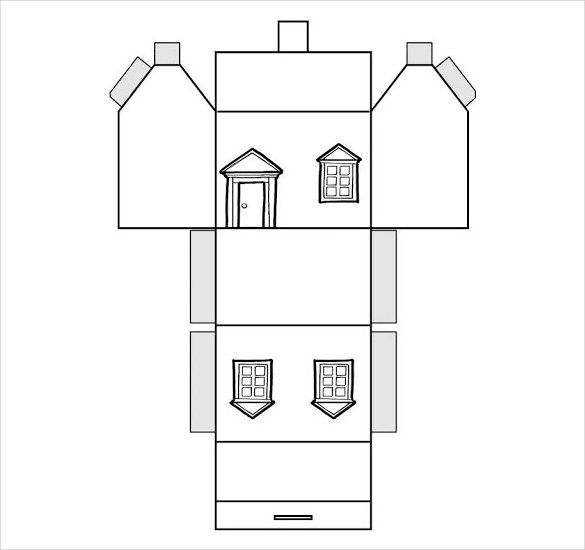 Free Printable Paper House Template_147880
