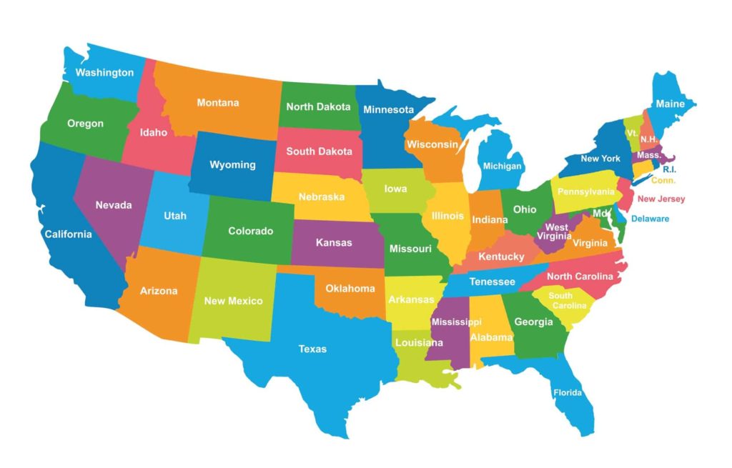 Free Printable USA Maps United States Colored_96148