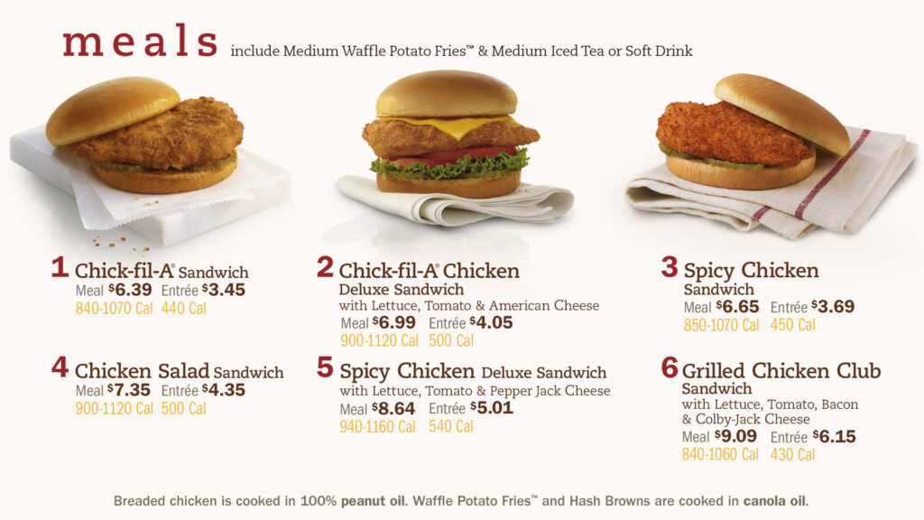 Printable Chick Fil A Menu Printable Jd