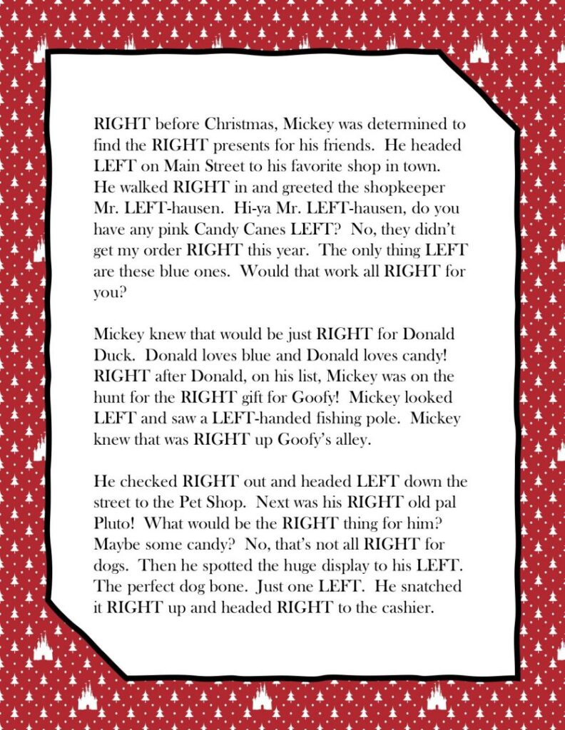 Printable Left Right Rudolph Game Printable JD