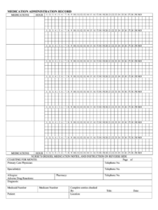 Printable Medication Administration Record Template - Printable JD