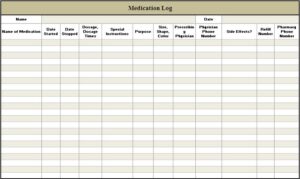 Printable Medication Log Sheets Template_93485