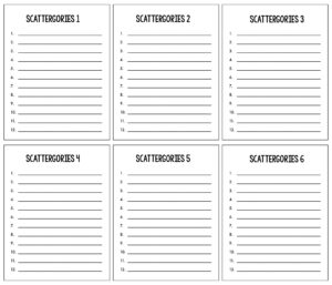 Printable Scattergories Sheets Template_48632