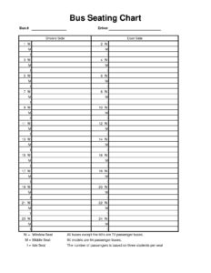 Printable School Bus Seating Chart - Printable JD