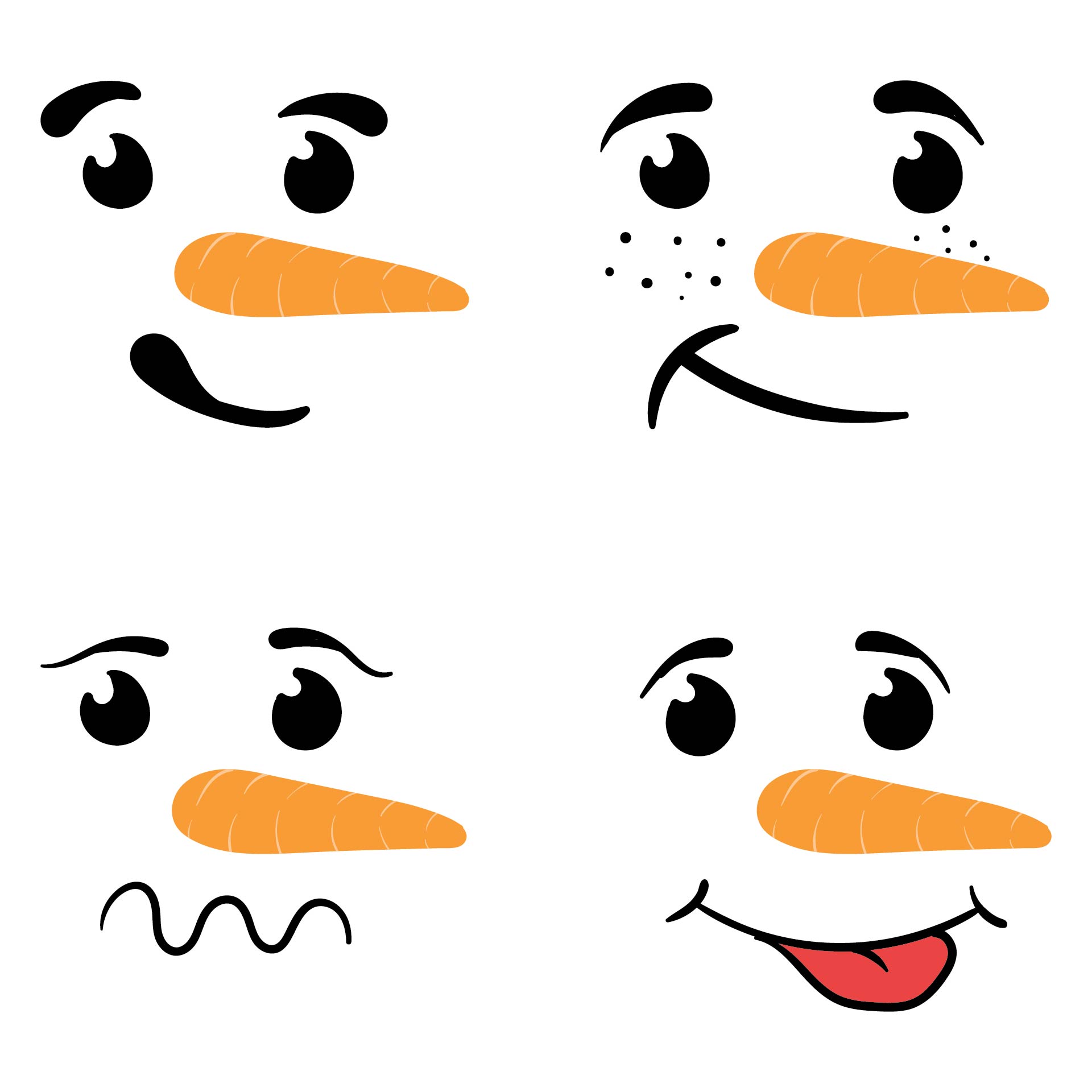 Printable Snowman Face Template Printable JD