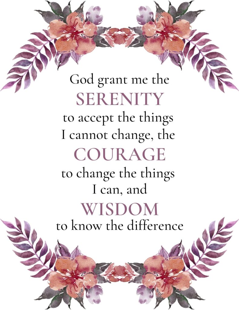 Printable The Serenity Prayer Version Printable JD