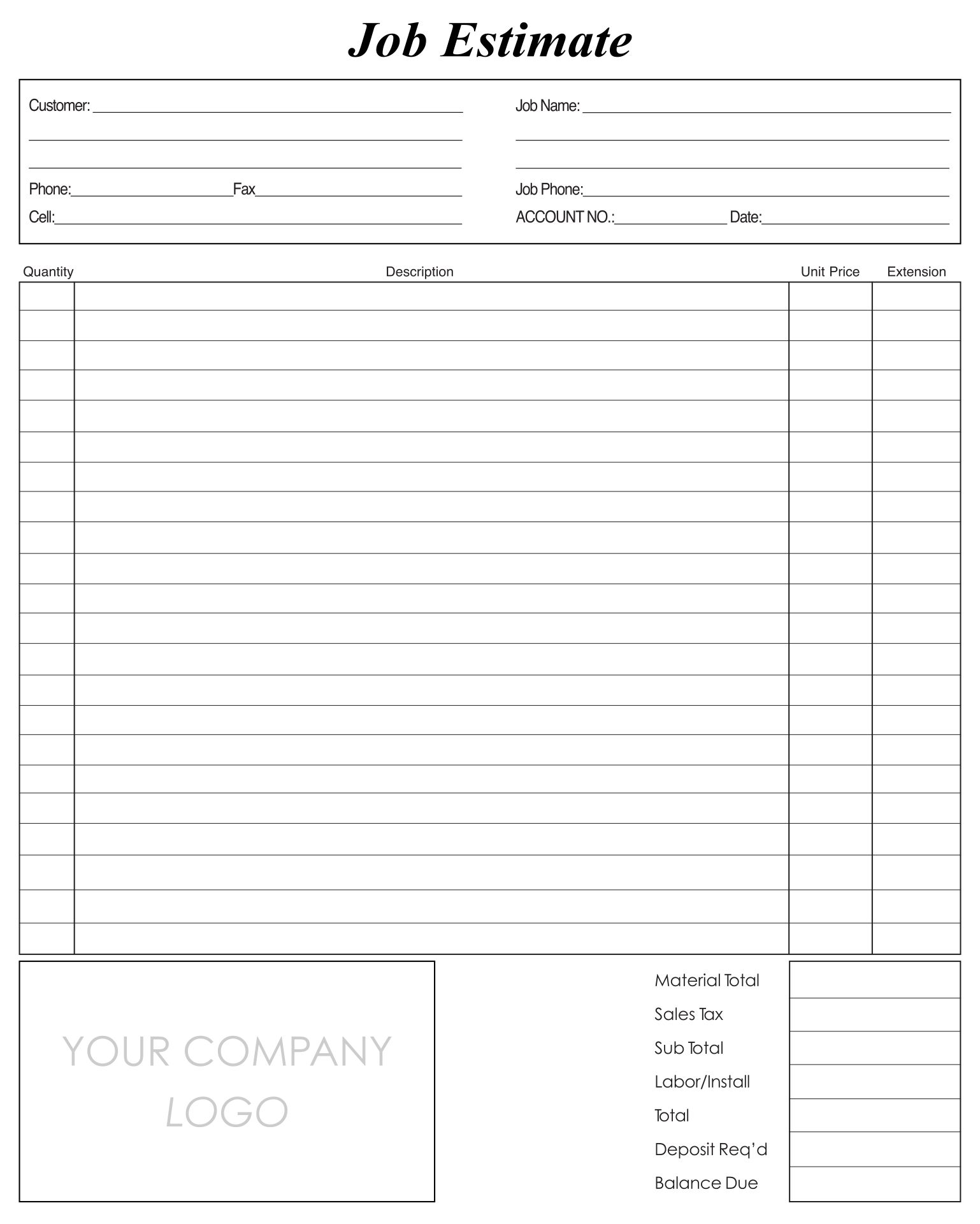 Best Printable Roofing Estimate Templates_92164