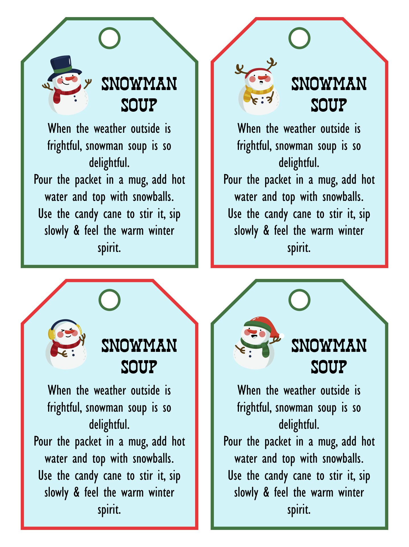 Printable Snowman Soup Labels Printable JD