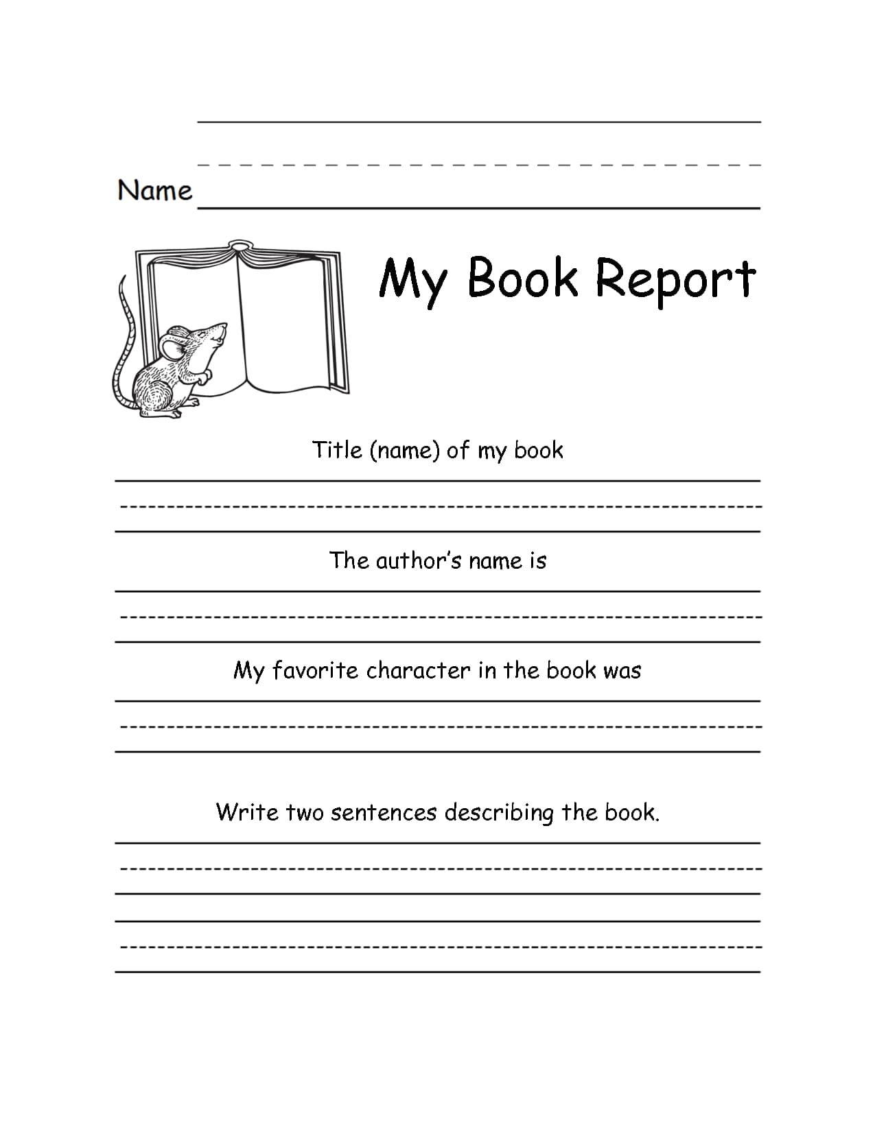 Free Printable Book Report Forms_93211