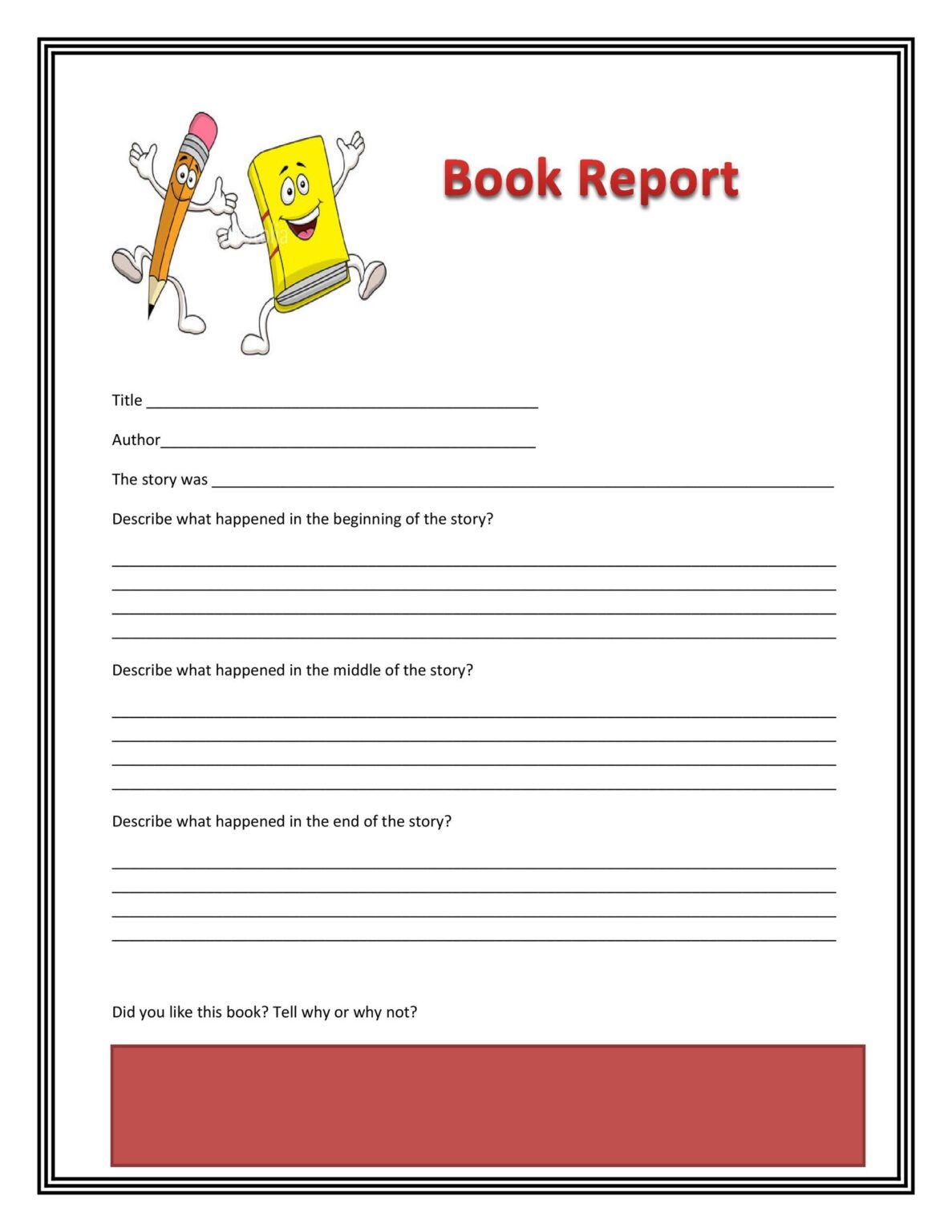 5 Best FREE Printable Book Report Forms Printable JD