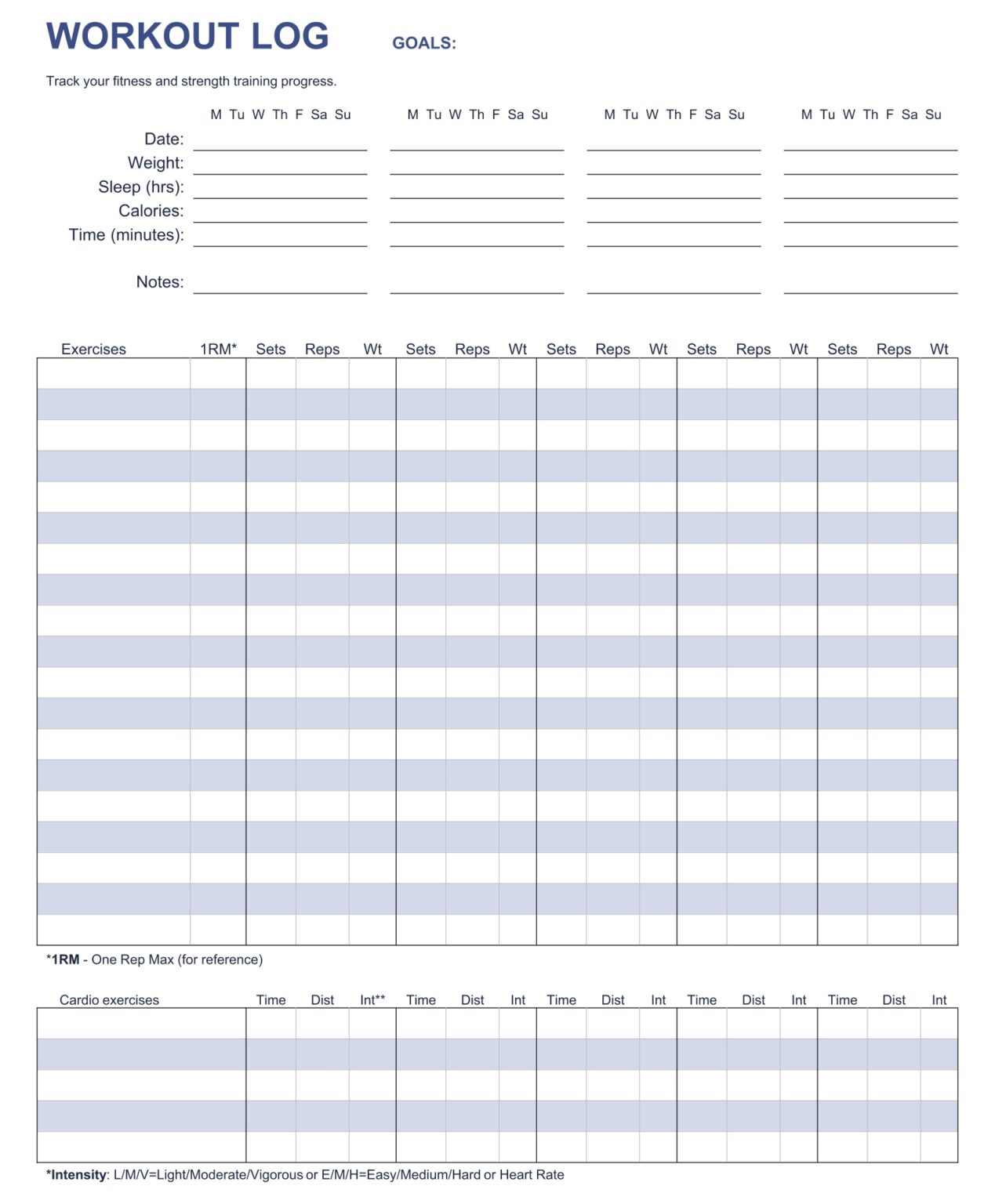 5 Best FREE Printable Weight Lifting Workouts Charts Printable JD