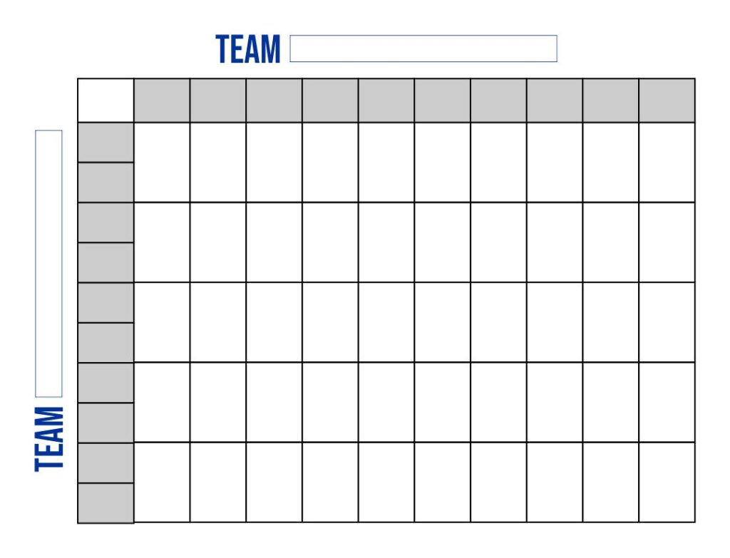 Printable 100 Square Football Pool Grid Printable JD