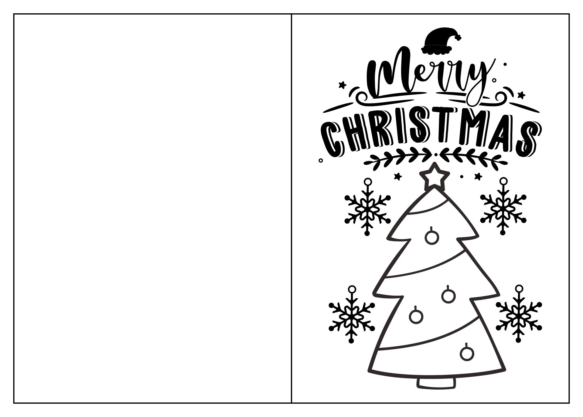 Printable Black And White Holiday Christmas Cards_96228