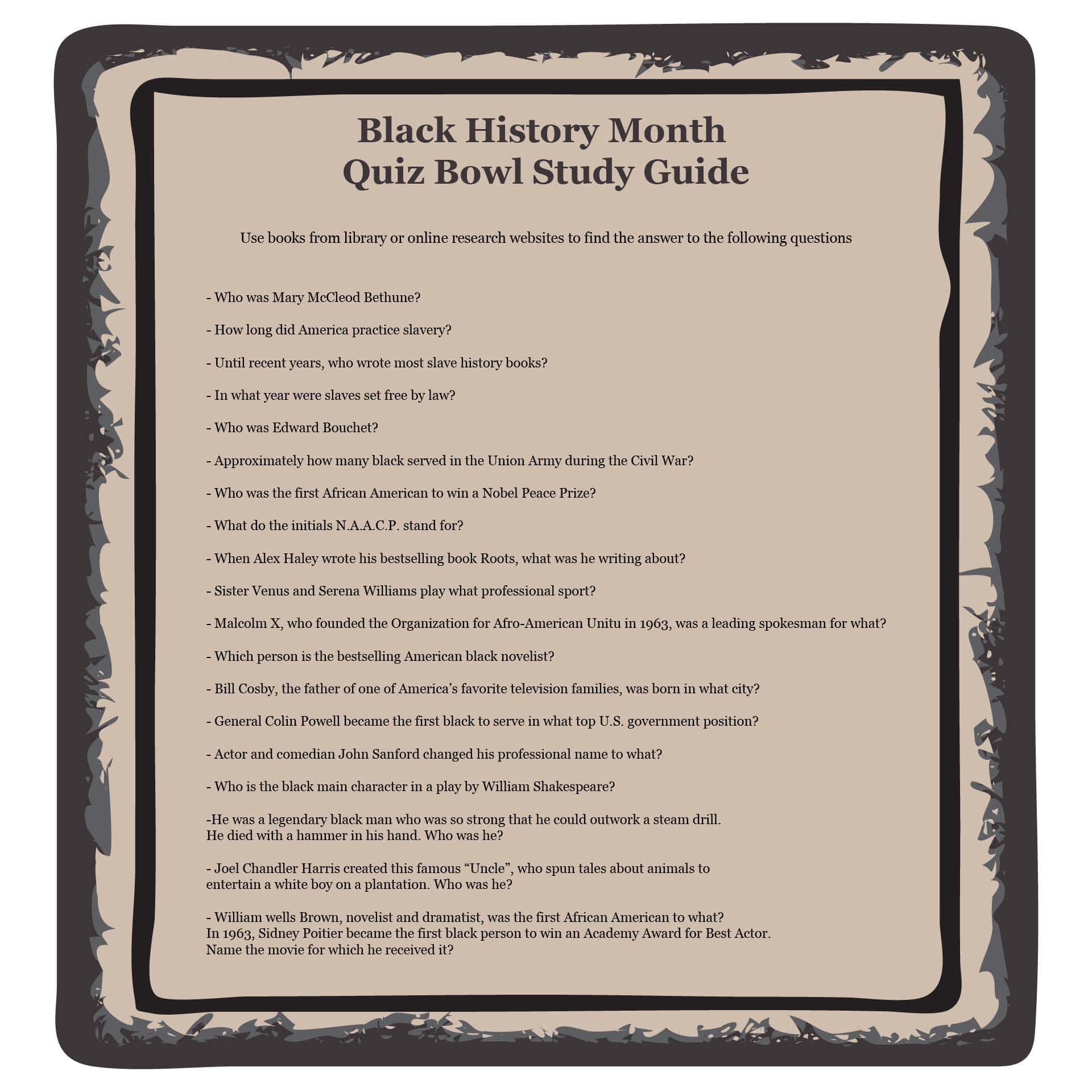 Printable Black History Trivia Questions And Answers_93320