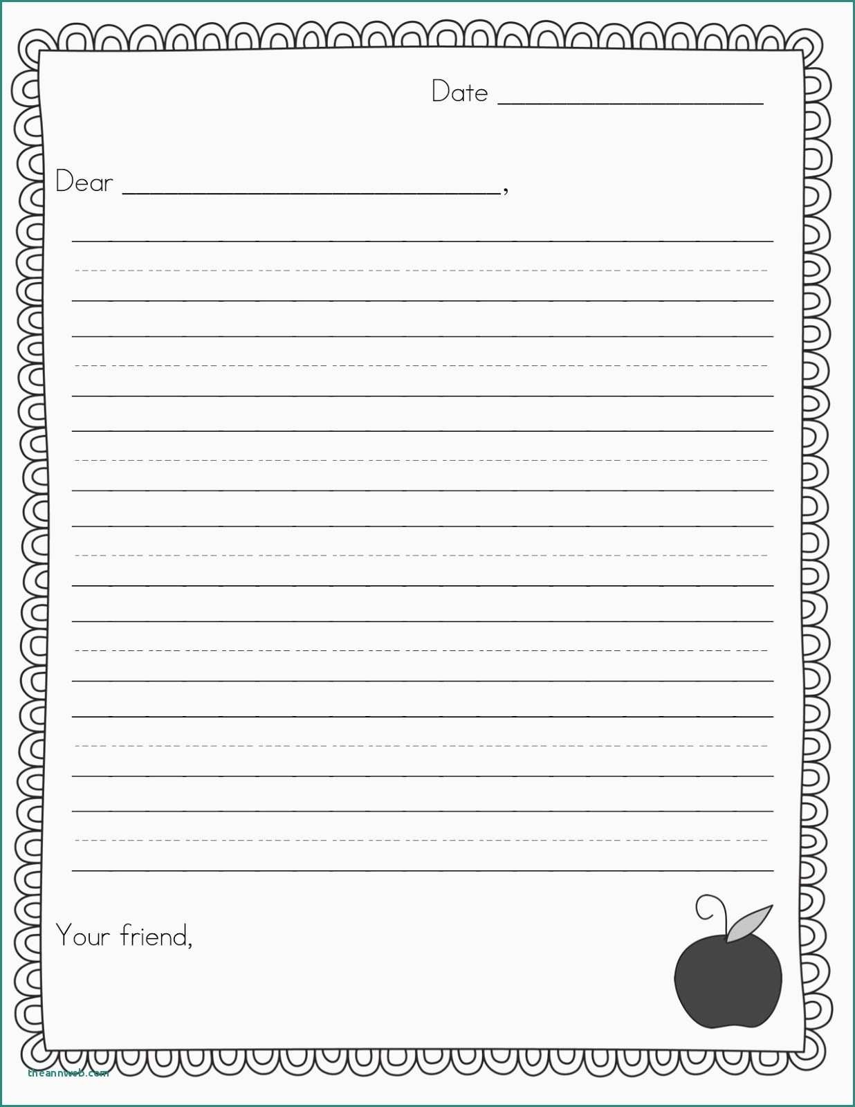 Printable Blank Template Friendly Letter Printable JD