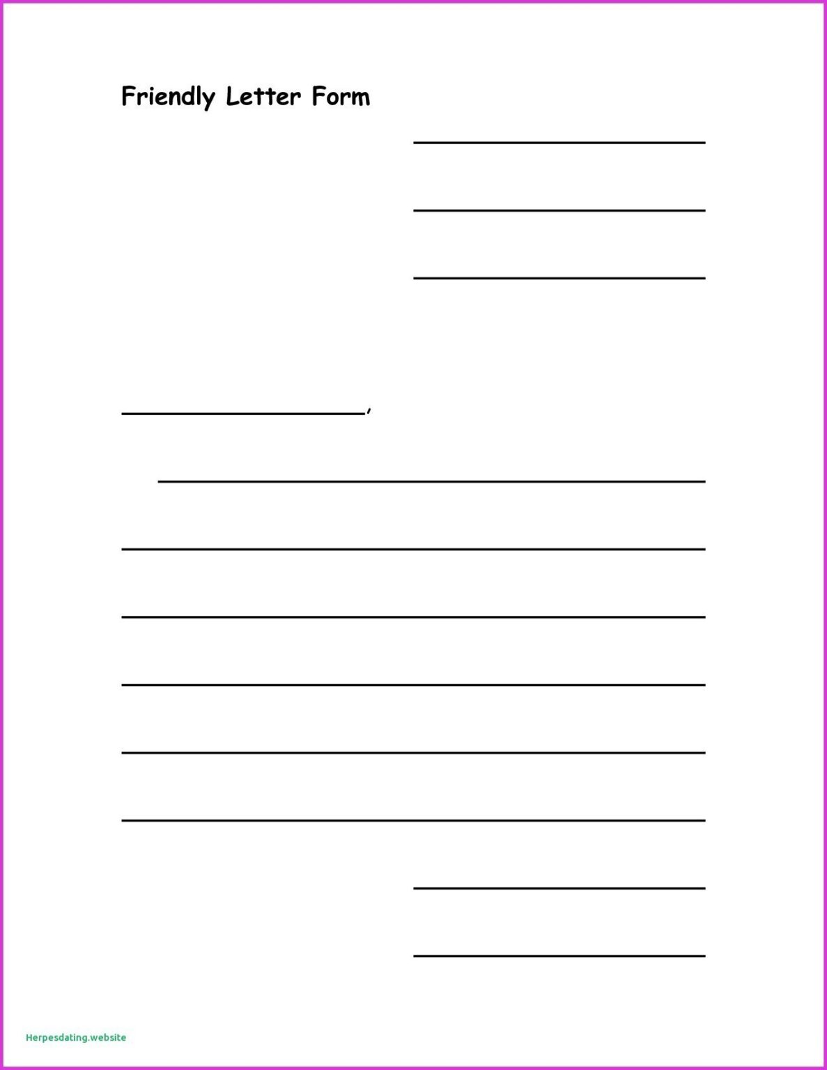 Printable Blank Template Friendly Letter - Printable JD