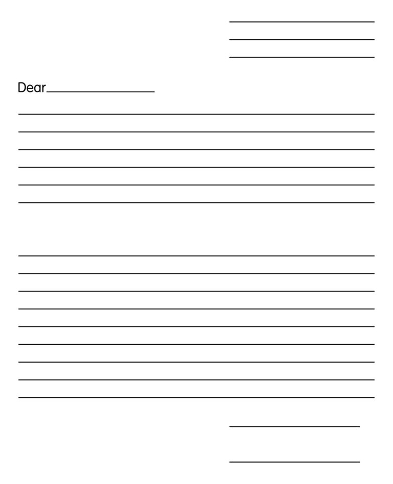 Printable Blank Template Friendly Letter Printable JD